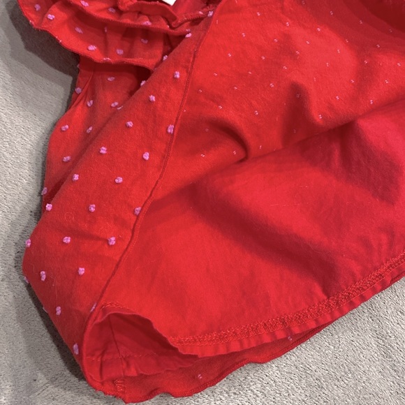 Hooray by Cynthia Rowley 100% Cotton Red Lined Ruffles Baby Girl Summer Dress !! - Picture 8 of 8